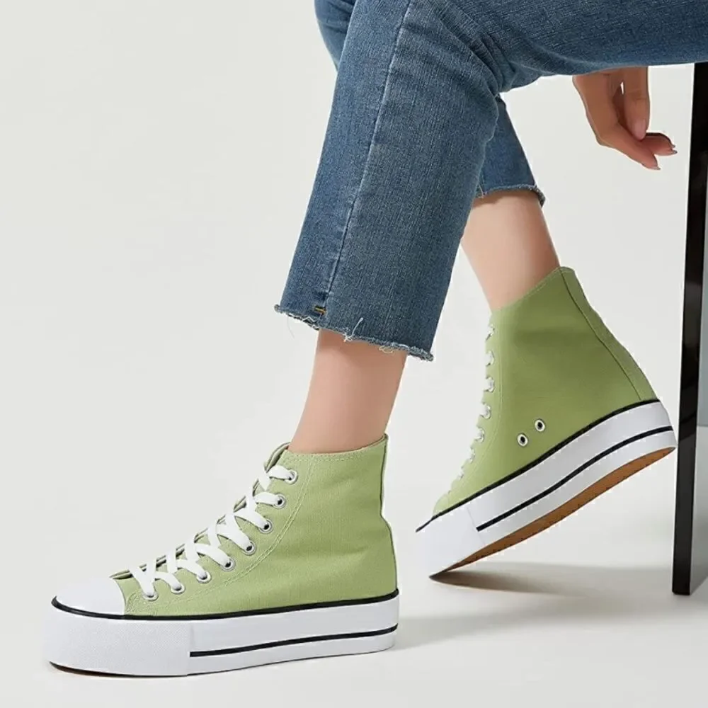 Platform Canvas High Top Sneakers